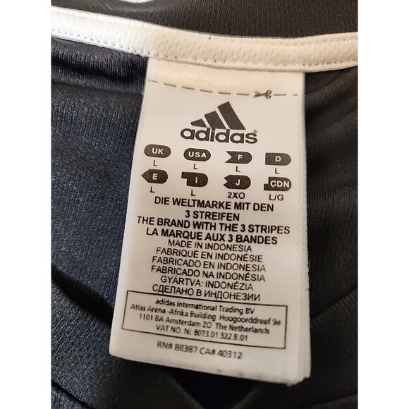 Adidas Shirt Mens‎ 3 Stripe Climalite High Performance Breathable Black Large - Picture 3 of 6